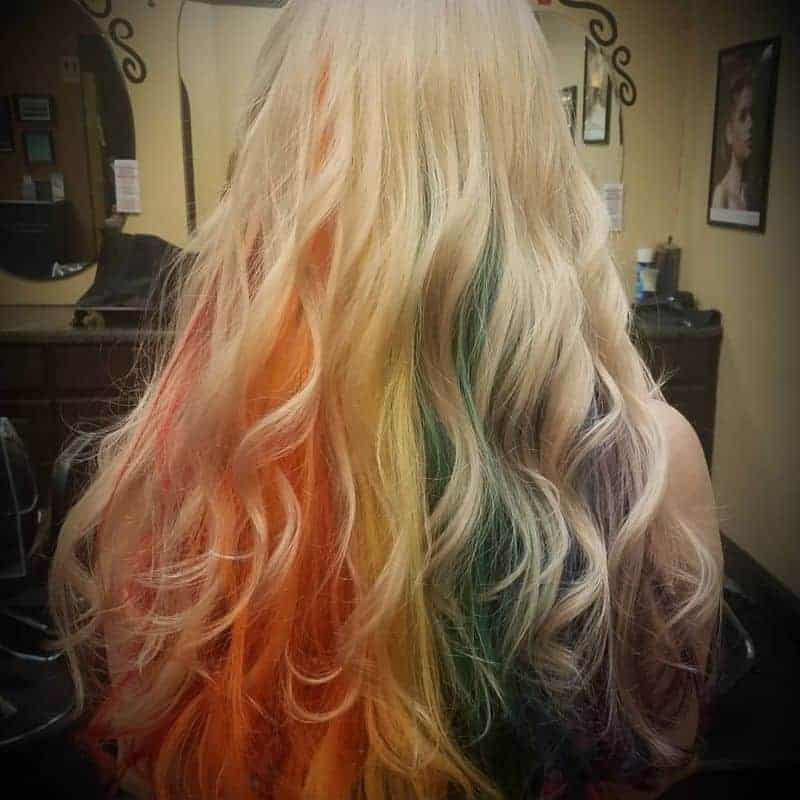 Blonde Hair with Color Underneath