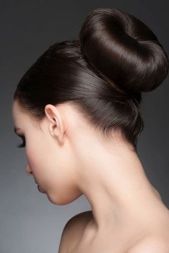 brunette with elegant up-do hairstyle