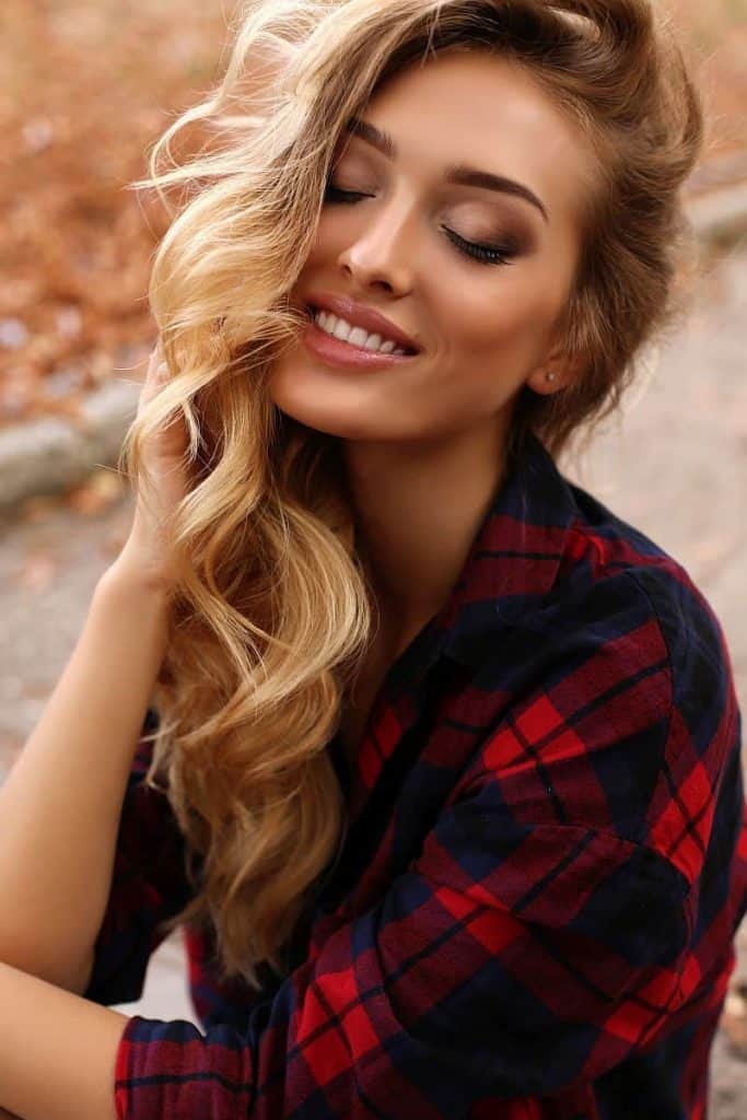 gorgeous blonde woman with long hair