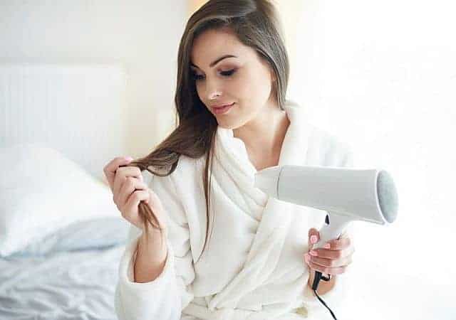 hair dryer nozzle in use