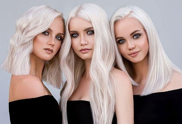 three women with platinum hair