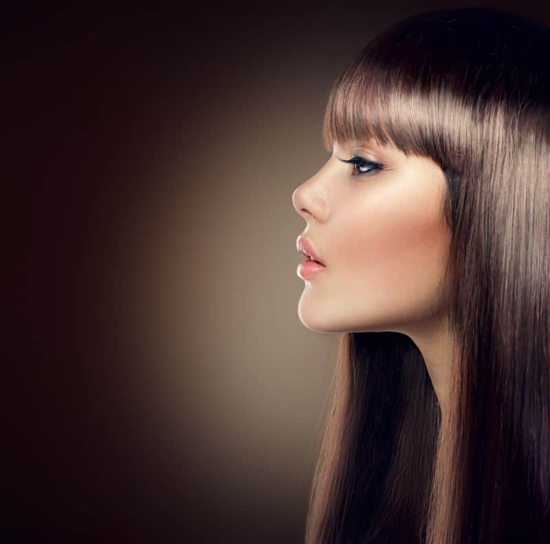 Attractive fashion girl with keratin treated hair