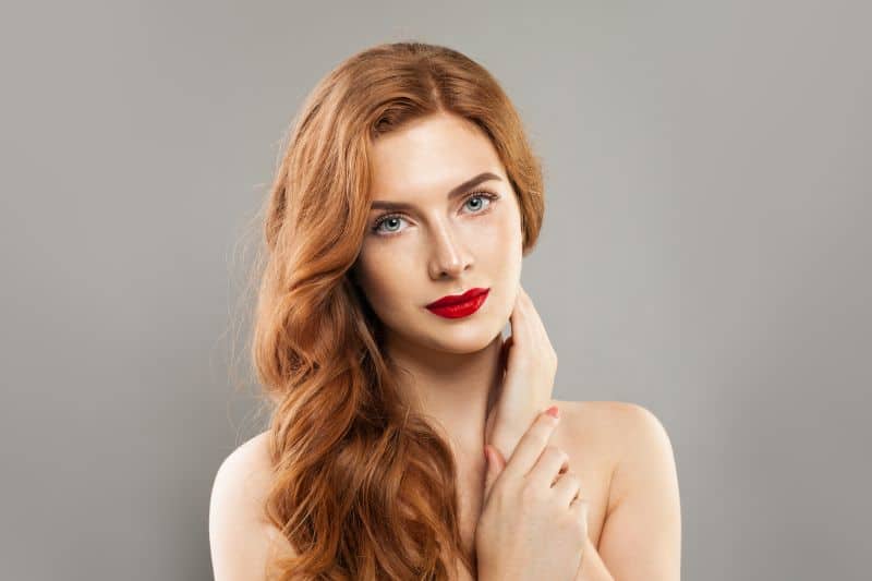 young redhead girl with healthy hair
