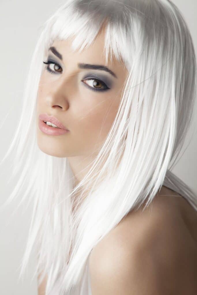 Beautiful platinum silver hair