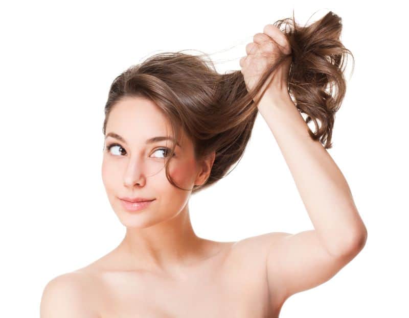 sensual woman with strong healthy hair